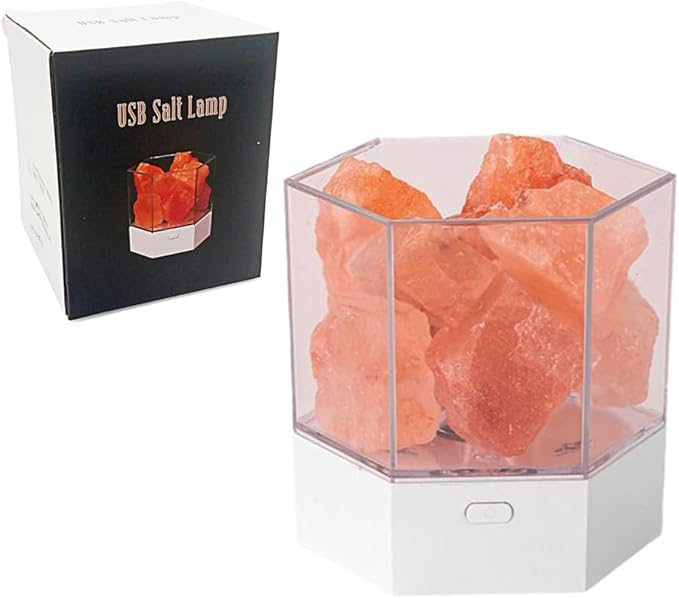 USB Himalayan Salt Rock Lamp with Color Changing, Natural Crystal Stone Aroma Diffuser Dimmable Night Light for Home Decor Zen Yoga Spa Meditation