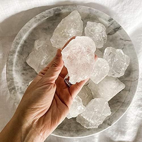Zenkeeper 1 Lb Rough Clear Quartz Stone Bulk - Large Raw Clear Quartz Crystal Natural Clear Quartz Chunks Natural Crystals Healing Stones
