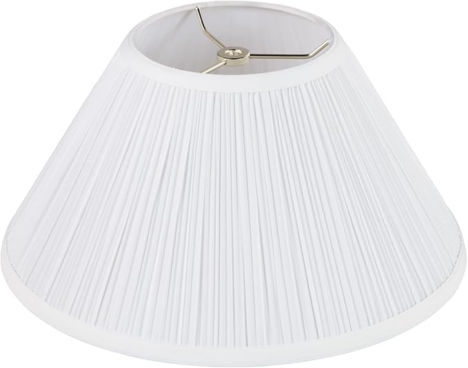 Aspen Creative 33133, Mushroom Pleated Traditional Spider Lamp Shade, White, 6" Top x 14" Bottom x 8" Slant