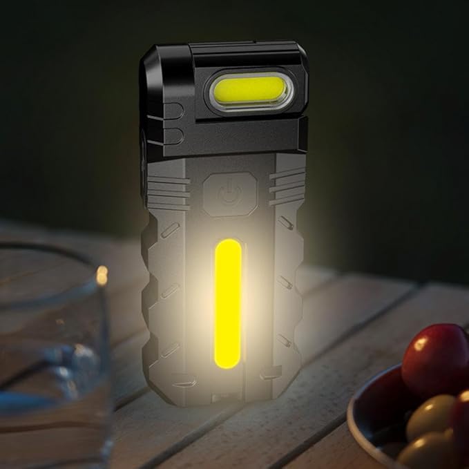 Rechargeable EDC Flashlight,Powerful RGB Flashlights, 1000 Lumens Portable Flat Mini Flashlights, IPX4 Waterproof,Magnetic Flash Lights for Signaling, Cycling, Outdoor or Indoor Use