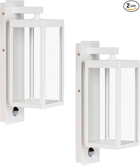 Lustrlach 2 Pack Motion Sensor Outdoor Light Fixtures Wall Mount,Exterior Wall Sconce, Porch Light, Garage Lights, Waterproof Motion Lights for Outside, Garden, Front Door