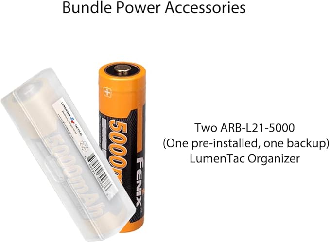 Fenix BC26R Rechargeable Bike Light, 1600 Lumens Super Bright with Dual Batteries and LumenTac Battery Organizer