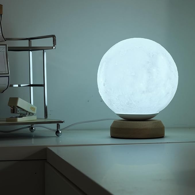Moon Lamp , 3-Color Temperature Lamp,Bedroom Bedside Night Lights, Dimmable Led Lighting, Table Lamps for Living Room OfficeCreative Home Decor,Valentines Gift for Her Him Kids Women Men Birthday