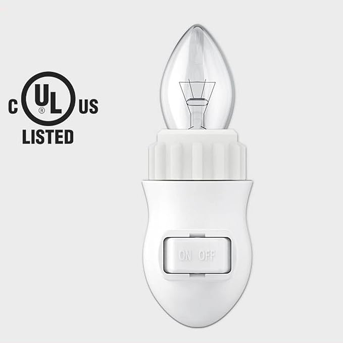 Plug in Night Light Module,Night Light Plug with ON/Off Switch,E12 Base Socket Night Light for Himalayan Crystal Salt Night Light,Wall Light(with Waterproof Gear)