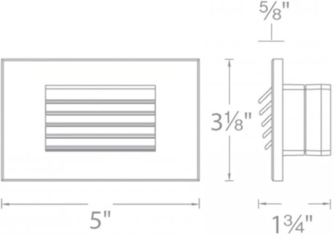 WAC Landscape Lighting, LED 12V Horizontal Louvered Indoor or Outdoor Step and Wall Light 3000K Warm Built-in LED in White