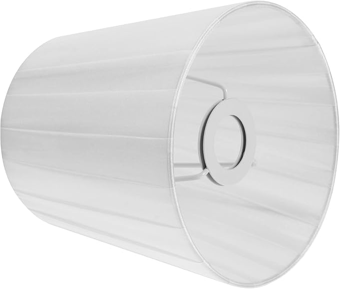 Cloth Lamp Shade, Pleated Lamp Cover Clip on Lampshade Table Lamp Chandelier Shades for Home (White)