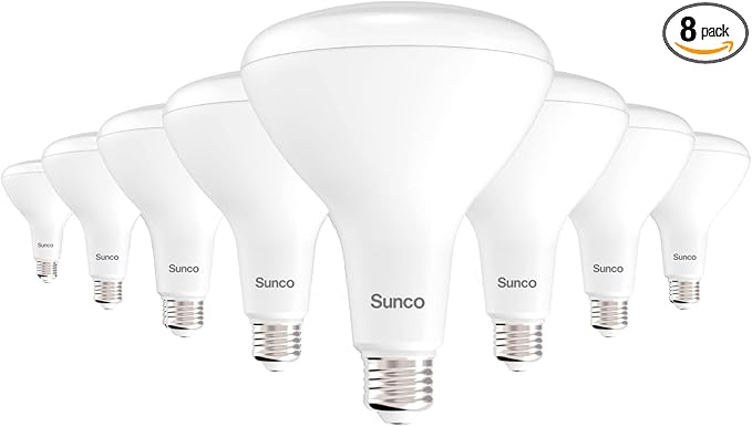 Sunco 8 Pack BR40 LED Light Bulbs, Indoor Flood Lights, Recessed Can Light Bulb, 1400 LM, 17W (100W Equivalent), 6000K Daylight Deluxe, Dimmable, E26 Base, for Home, Bedroom, Kitchen UL