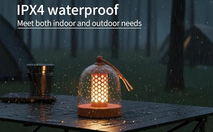 Camping Lantern, IPX4 Waterproof Touch Control LED Night Light, USB Rechargeable & Long Lasting Battery, Portable Hanging Tent Lamp for Outdoor Camping Hiking Backpacking,Orange