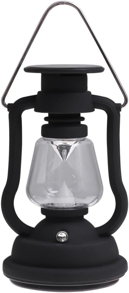 BESPORTBLE Solar Retro Horse Light USB Rechargeable Camping Lantern Hand Power Generation Multi-Functional Emergency Tent Light Black for Outdoor Adventures