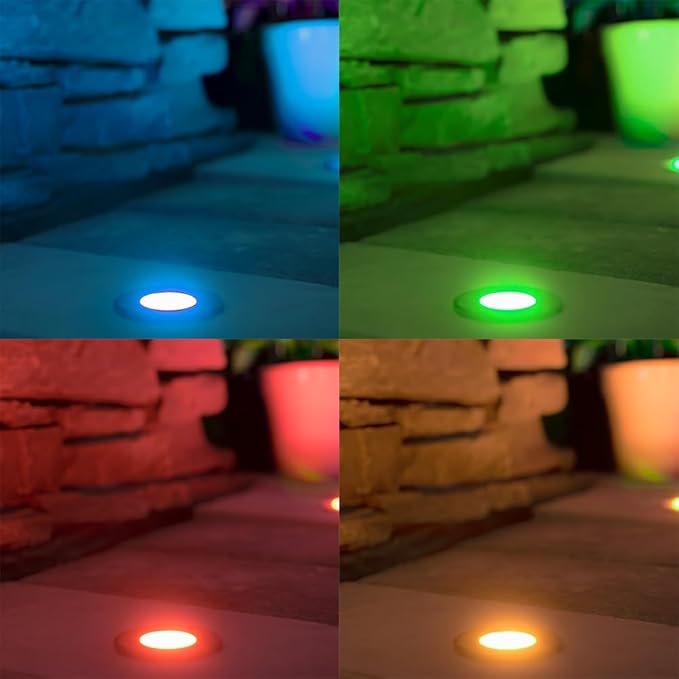 VOLT 12V 1W Solid Brass Color Changing RGBW Micro Dot LED Indicator Light (Bronze) for Outdoor Deck, Step, Patio, Path, Walkway or Hardscape Areas