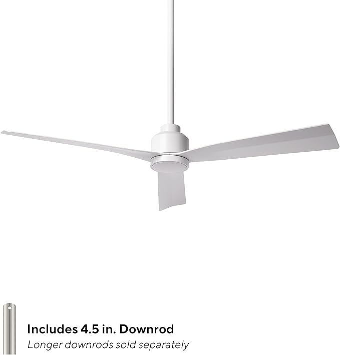Clean Indoor/Outdoor 3-Blade Smart Compatible Ceiling Fan 52in Matte White with Remote Control and Wall Cradle. Works with iOS/Android, Alexa, Google Assistant, Samsung SmartThings, and Ecobee.