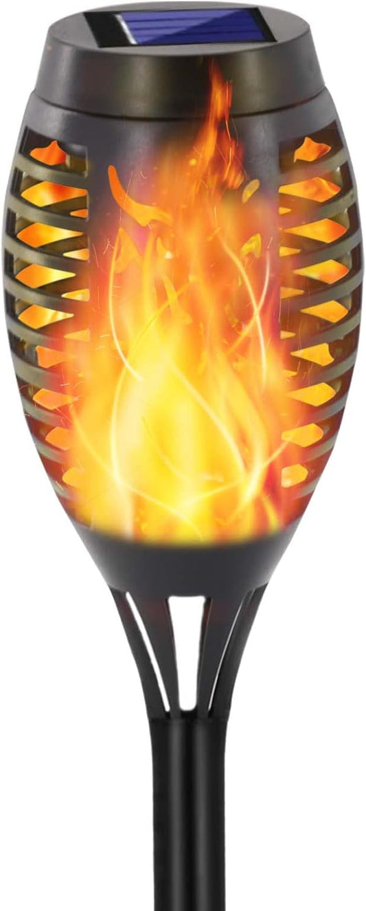 EOYIZW Solar Outdoor Lights, Solar Tiki Torches with Flickering Flame for Outdoor Decor, Waterproof Outdoor Lights Solar Powered, 12 LED Mini Torch Light Decorative for Garden Yard Patio