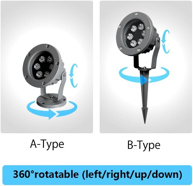 Auto Color Change Waterproof Outdoor Floor Lamp Corded Spot Lamp Adjusted Angle Direction for Patio Sidewalks Driveways Lawns Courtyards