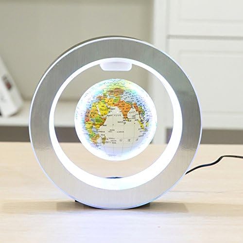 Levitation Floating Globe 4inch Rotating Magnetic Mysteriously Suspended In Air World Map Home Decoration Crafts Fashion Holiday Gifts (White)