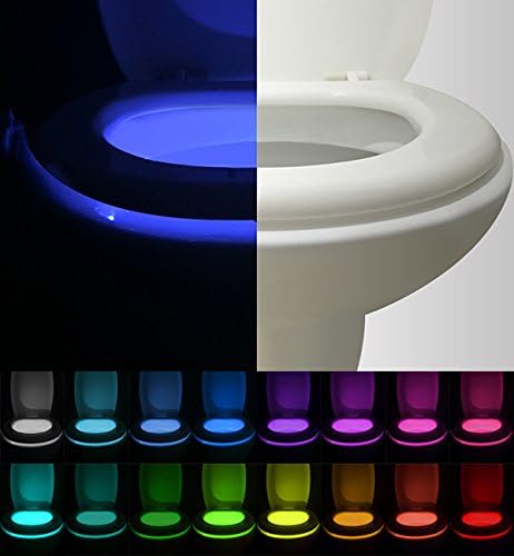 VINTAR 2 Packs 16 Color Motion Sensor LED Toilet Night Light,Toilet Bowl Lights,Cool Gadgets,5 Stage Dimmer, Light Detection