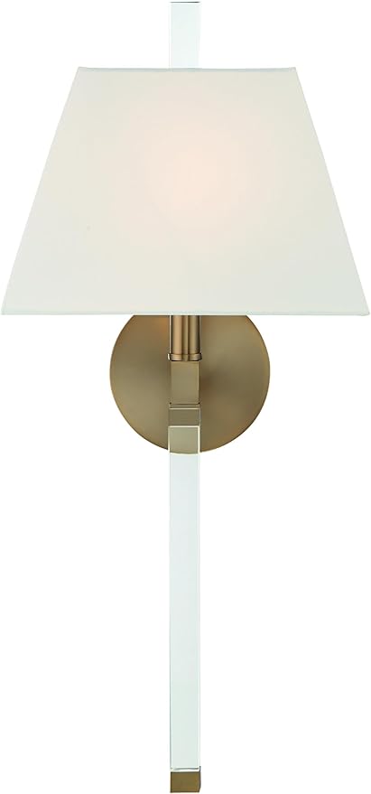 Crystorama Renee 1 Light Aged Brass Sconce