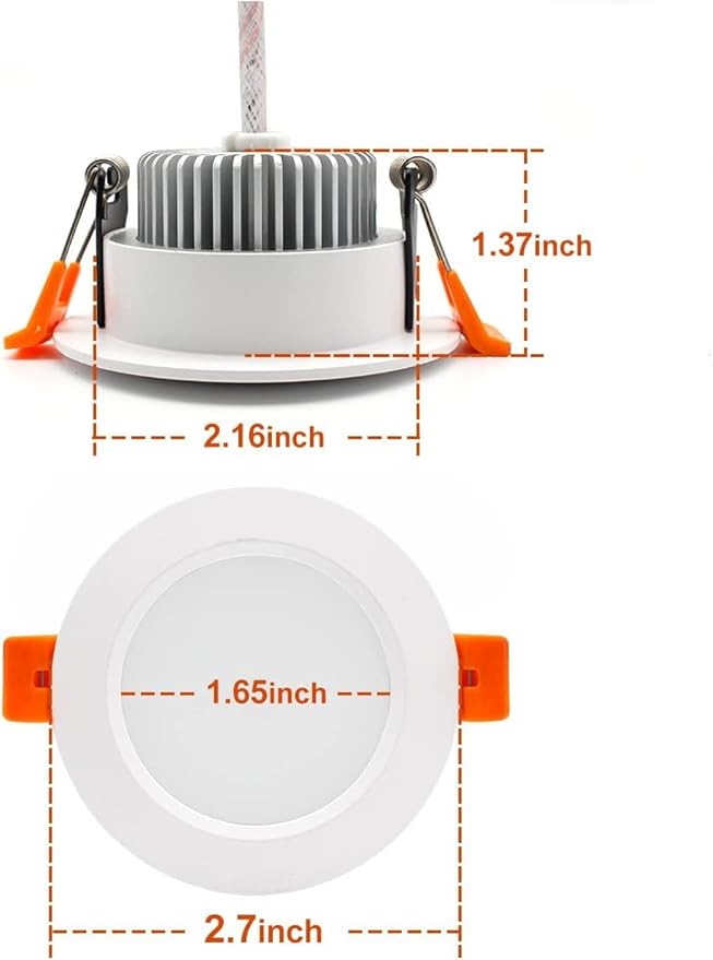 YGS-Tech 2 Inch LED Recessed Lighting, Dimmable Downlight 3W(35W Halogen Equivalent), CRI80, 2700K Ultra Warm White Ceiling Light with LED Driver (16 Pack)