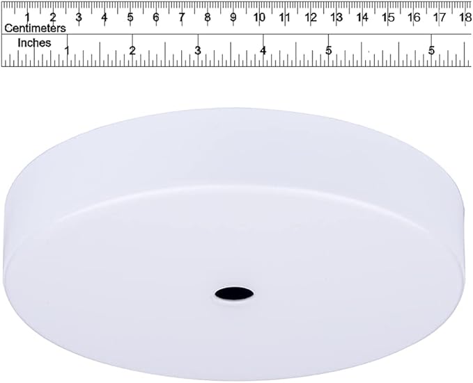 Arturesthome 7" White Ceiling Plate Light Kit Rewind Single Hole with Hardware,Ceiling Canopy for Pendant Lighting or Chandelier,Universel Canopies/Screw Fixing on Both Sides