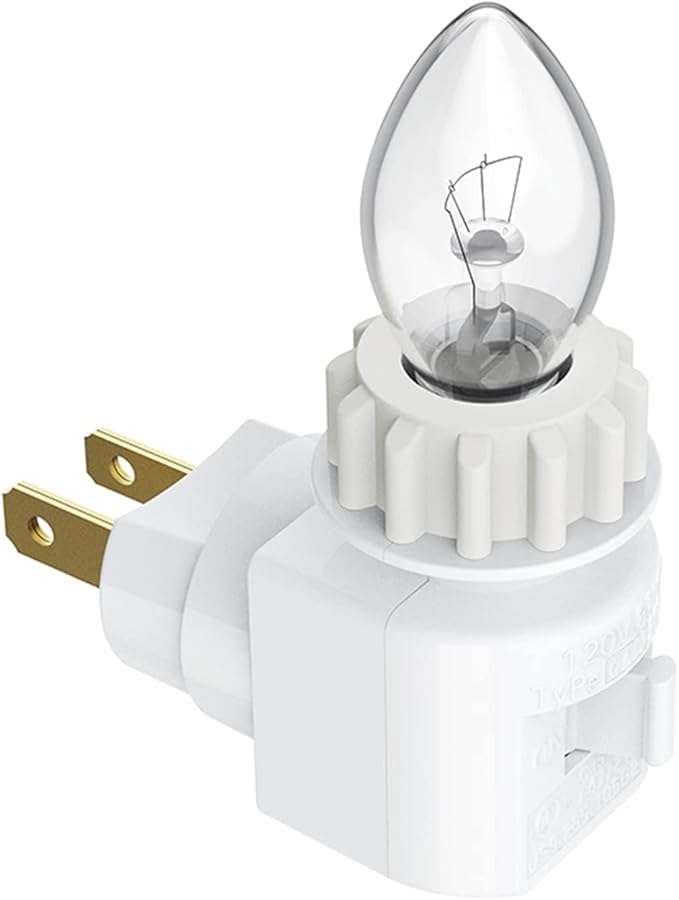 TWDRTDD Night Light 2 Pin Plug in Base, 360° Rotatable Waterpfoof Nightlight with On/Off Switch for Himalayan Salt Wall Lamp (White)