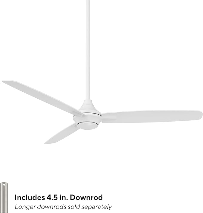 Blitzen Indoor and Outdoor 3-Blade Smart Ceiling Fan 54in Matte White with Remote Control, Matte White