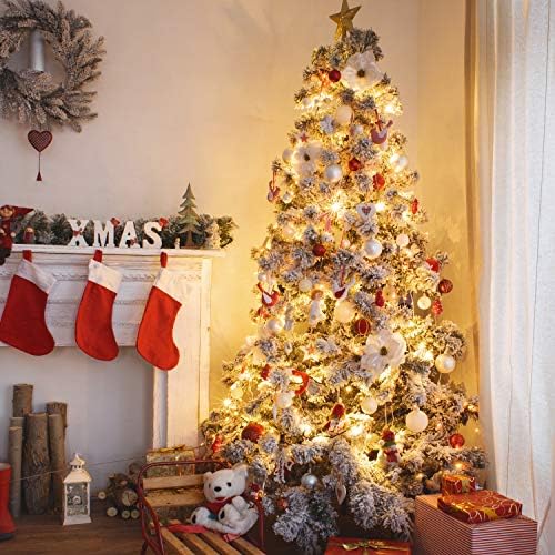 Mudder 60 Count Christmas Tree Replacement Light Bulbs 2.5v 0.425 Watt Replacement Bulb Mini Incandescent Wire String Lights Decoration for Prelit Xmas Tree(White Base with Warm White Bulb)