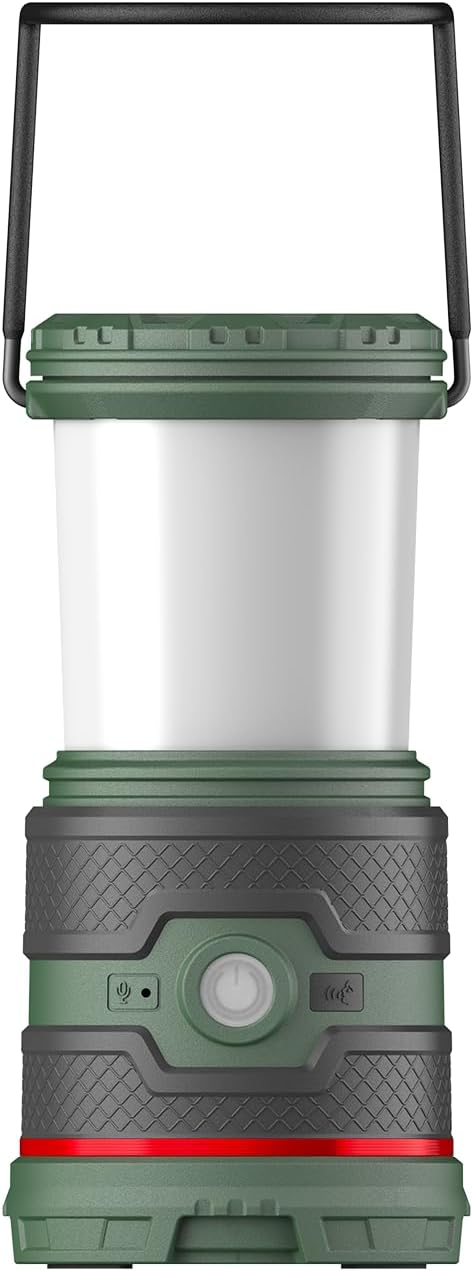 Coast EAL35R 1000 Lumen Voice-Controlled LED Emergency & Camping Area Lantern with Warm, Cool White, Day, Red & Red Flashing Mode, Power Bank Functionality - Forest