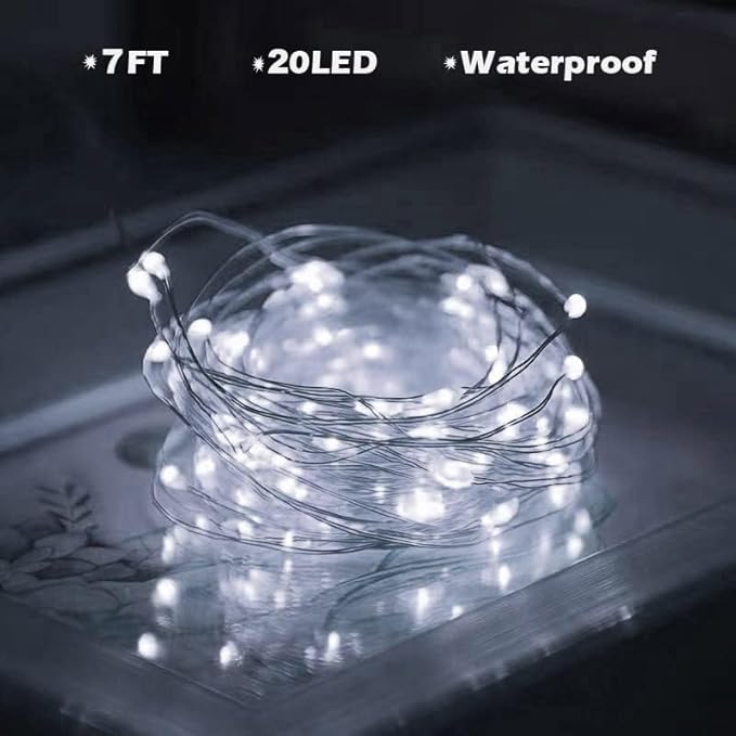 SOCO 12 Pack Fairy Lights Battery Operated, 7ft 20 Led Mason Jar Lights, Waterproof Fireflynew
