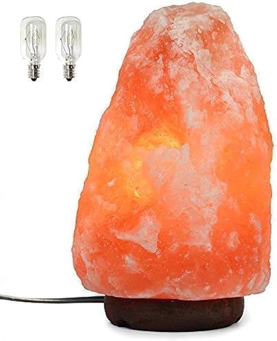 Large Himalayan Salt Lamp with Extra Bulb – Natural Salt Rock Lamp for Spa Decor & Home – Hand Carved Salt Lamp