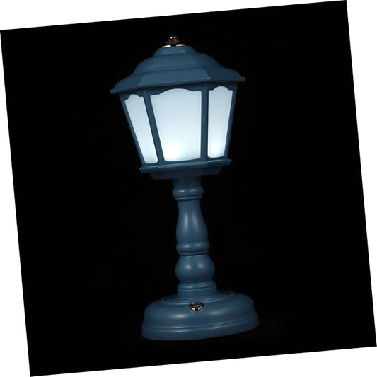 Veemoon Vintage USB Rechargeable Bedside Table Lamp Level Dimmable Mini Night Light with European Retro Design Compact Creative Bedroom Decor for Home and Dormitory Blue