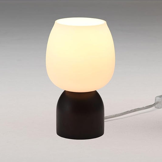 Small LED Table Lamp for Bedroom,RGB Color Changing Desk Light,Remote Control Black Wood