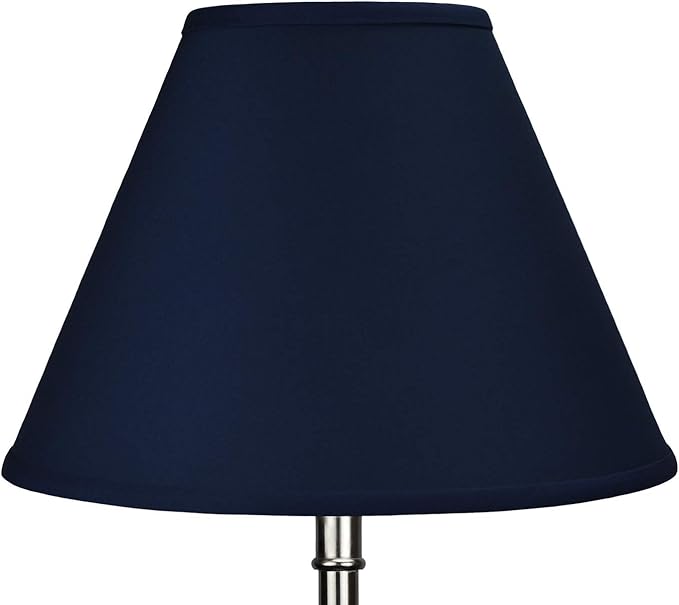 FenchelShades.com Set of 2 Lampshades 6.5" Top Diameter x 15" Bottom Diameter x 11" Slant Height with Washer (Spider) Attachment for Lamps with a Harp (Linen Navy Blue)