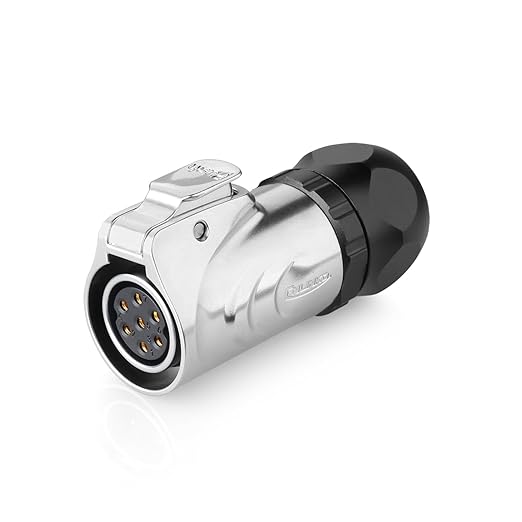 CNLINKO LP20 Reverse Mount 7-Pin Waterproof Circular Electrical Connector, IP68 Female Plug Male Socket for Automotive Machinery and Outdoor Use Quick Connect Aviation Connector (Metal Plug)