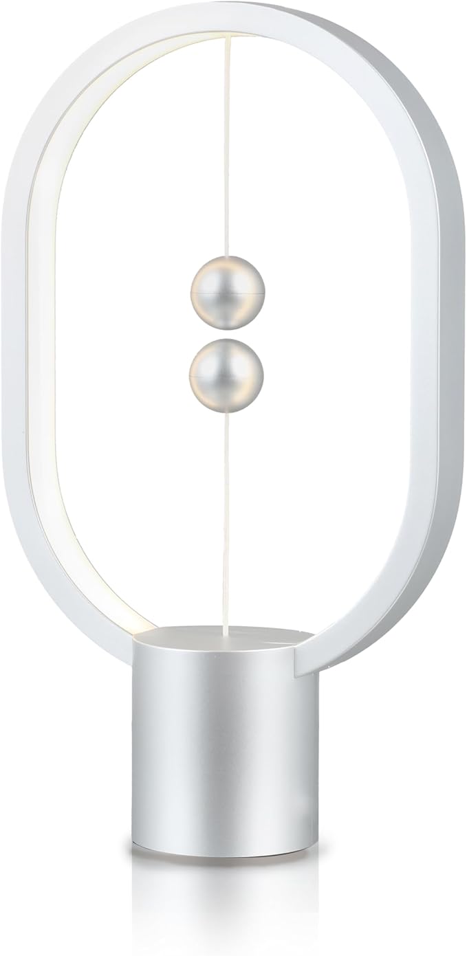 Magnetic Lamp - USB-Powered LED Table Lamp with Floating Design - Perfect for Home, Office, Dormitory, Hotel and Living Room(Silver)