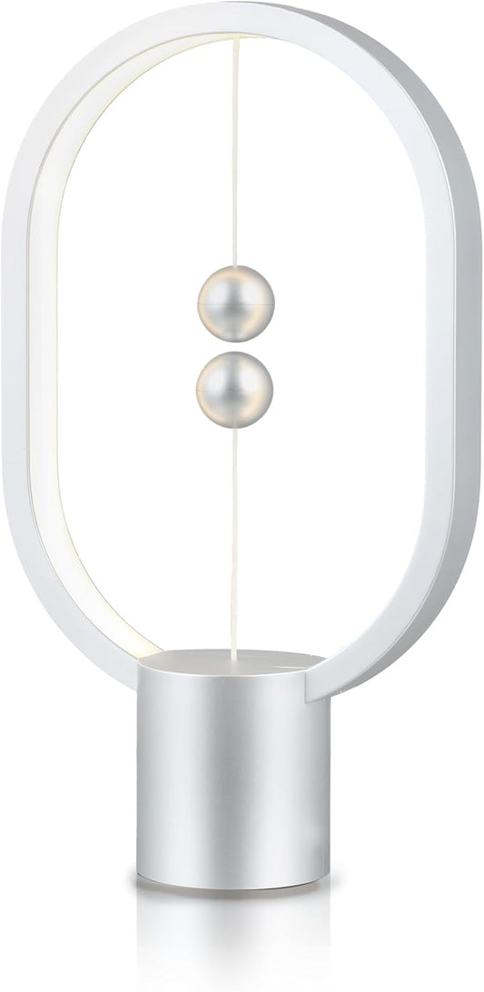 Magnetic Lamp - USB-Powered LED Table Lamp with Floating Design - Perfect for Home, Office, Dormitory, Hotel and Living Room(Silver)