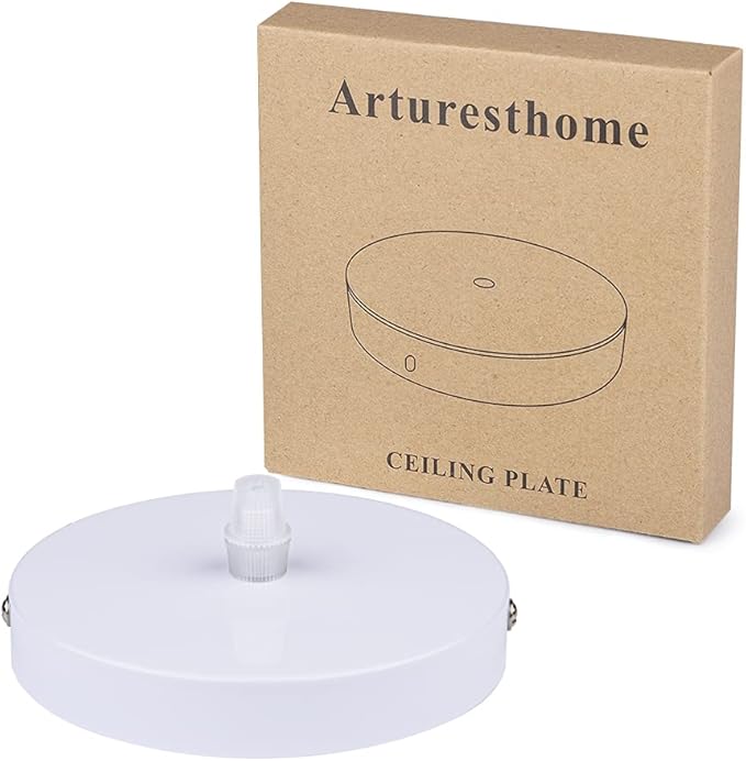 Arturesthome 4.7" White Ceiling Plate Light Kit Rewind Single Hole with Hardware,Ceiling Canopy for Pendant Lighting or Chandelier,Easier to Install Than Standard Canopies