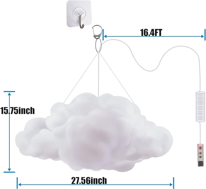 ViLSOM LED Cloud Light, 3pcs RGB Cloud Lamp with IC Remote Control and APP Control Cool Lights Sync Music Color Changing Led Lights for Bedroom Ceiling Adults and Kids Modern Home & Room Decor