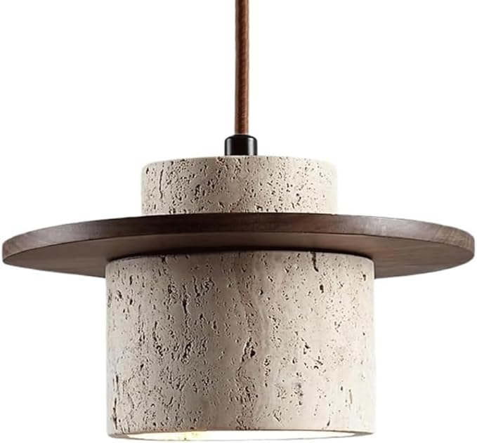 2pcs Wabi Sabi Pendant Light Nordic Marble Chandeliers Natural Stone Shade Simple Light Fixture for Dining Room Bedside Kitchen Island Hallway