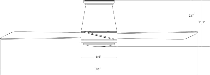 WAC Lighting Hug 3-Blade Aluminum Smart Flush Mount Ceiling Fan in Matte Black