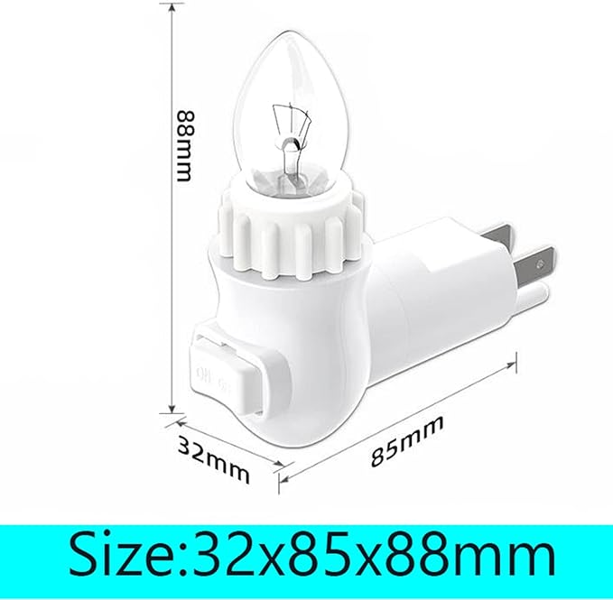 Plug in Night Light Module,Night Light Plug with ON/Off Switch,E12 Base Socket Night Light for Himalayan Crystal Salt Night Light,Wall Light(with Waterproof Gear)