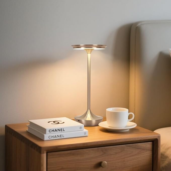 Cordless Table Lamp Set of 2,Portable Rechargeable 6000mAh Outdoor LED Table Lamps,3 Color Stepless Dimming Touch Battery Powered Lamp, Table Light for Restaurant/Patio/Camping/Bedroom(Silver)