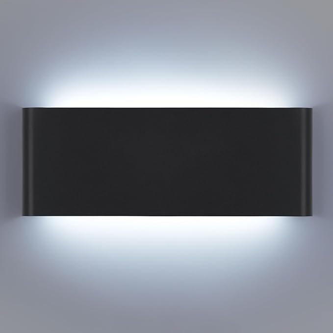 5 CCT (3000K-6500K) Adjustable Dimmable Wall Lamp 15W Modern Black LED vanity light Up and Down Wall Lighting 11 Inch Indoor Wall Sconce for Bedroom Staircase Hallway Dressing Table 1 Pack