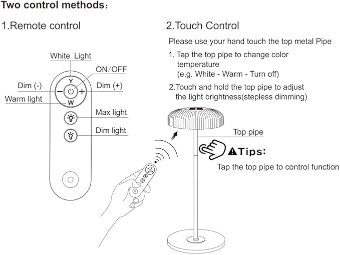 Remote Control Solar Floor Lamp Indoor Outdoor, Cordless IP65 Waterproof Dimmable Touch USB Charging with Metal Stand, Warm/White for Garden Patio