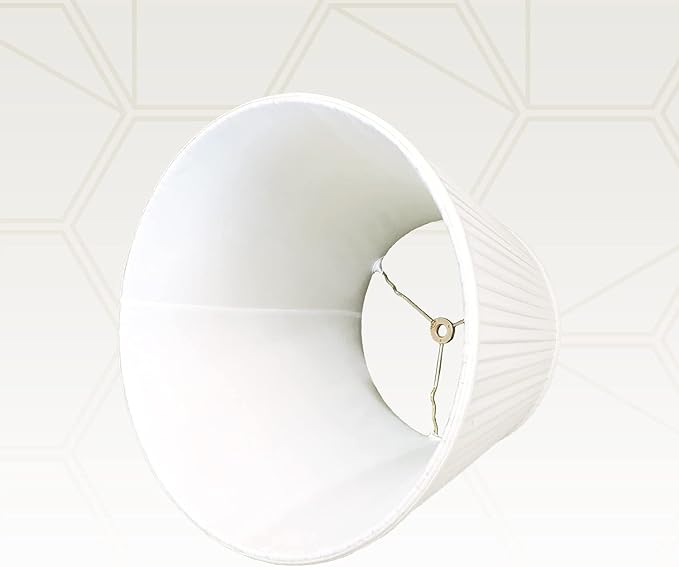 Royal Designs, Inc. Deep Empire Side Pleat Basic Lamp Shade, BSO-728-14WH-2, White, 8 x 14 x 11, Set of 2