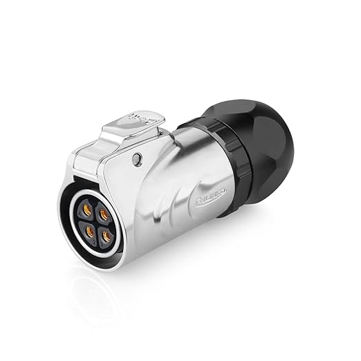 CNLINKO LP20 Reverse Mount 4-Pin Waterproof Circular Electrical Connector, IP68 Female Plug Male Socket for Automotive Machinery and Outdoor Use Quick Connect Aviation Connector (Metal Plug)