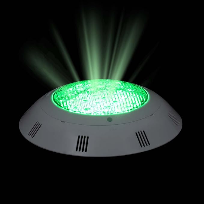 24W 12V LED Pool Light 2400LM RGB Color-Changing Waterproof IP68 Underwater LED Lights 90° Swimming Pool Fountain Pond Colorful Lamp with Remote Controller
