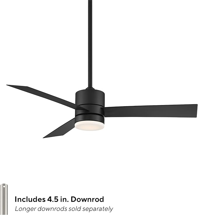 WAC F-081L-MB San Francisco 52" Outdoor Ceiling Fan with Lights and Remote Control, Matte Black