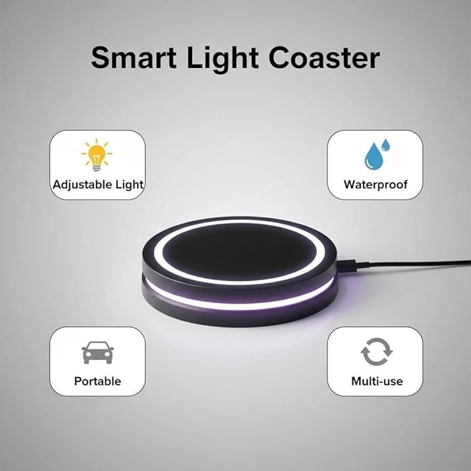 2026 Smart Roller Coaster 2.0 controlled, interactive beverage roller coaster with LED lighting and smart sensors carry for home party bar club drink (Black)