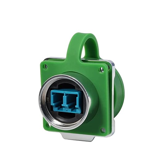 CNLINKO DH-24 Fiber Optic Connector, LC Single Mode Dual Core, Metal Aviation Plug and Panel Mount Socket, IP68 Waterproof Connector for Internet Devices, M24 Signal Connector (Fiber Optic Set)