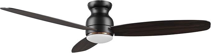 Carro Ceiling Fan with Lights, Indoor & Outdoor Ceiling Fan, 60" Low Profile DC Smart Ceiling Fan Compatible with Alexa, Siri, Google Home & Smart APP, Dark Walnut