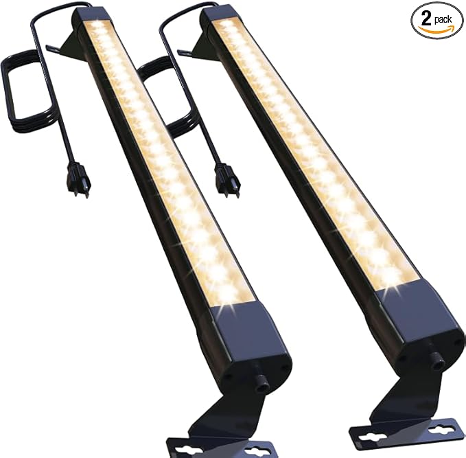 2 Pack 4FT LED Wall Washer Light Bar, 72W Waterproof Outdoor Lighting, 120V 2700K Warm White, High Bright Linear Light for Building Wall, Yard, Church, Batting Cage